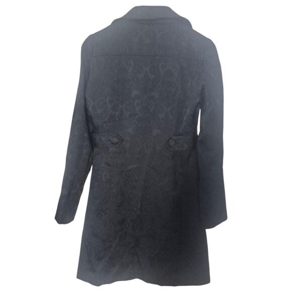 Charlotte Russe Vintage Y2K Black Button-up Coat Floral Pattern Goth Size Small - Picture 2 of 3